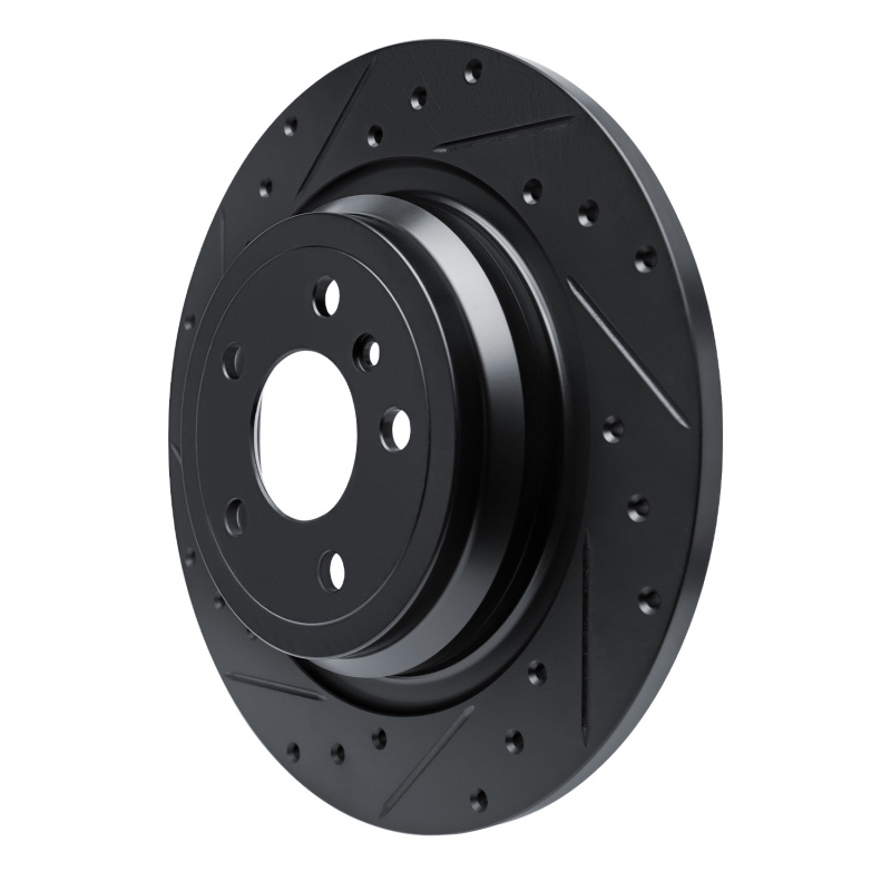 Mercedes-Benz GLE300D Brake Rotor (1) - Rear Left - R1 Concepts - Drilled & Slotted - Black - `12-`18